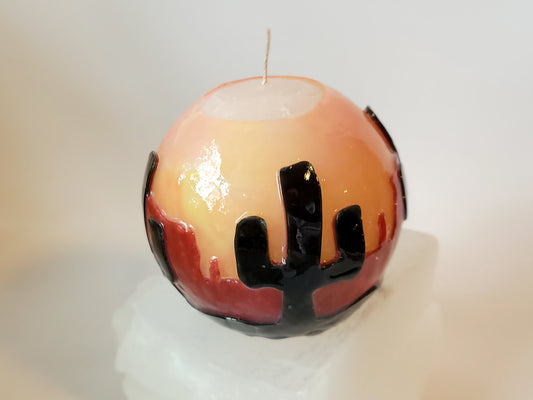 Cactus in the Desert and Red Cliffs