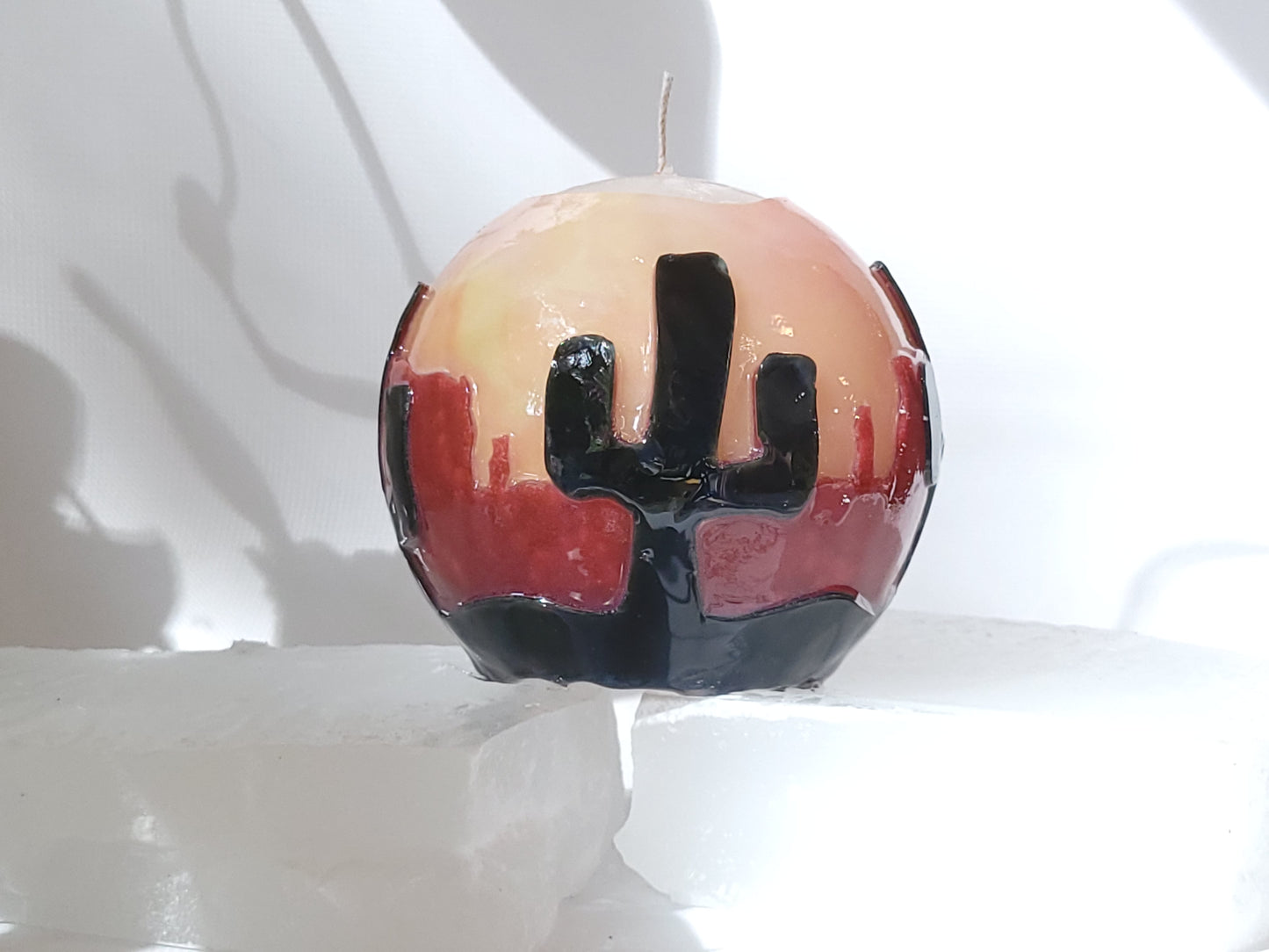 Cactus in the Desert and Red Cliffs